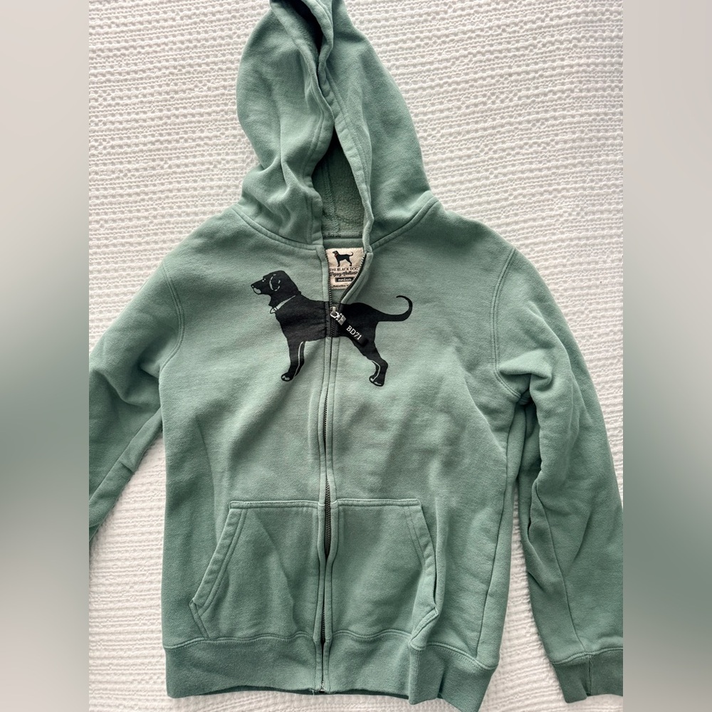The Black Dog Kids Sage Green Zip-Up Hoodie